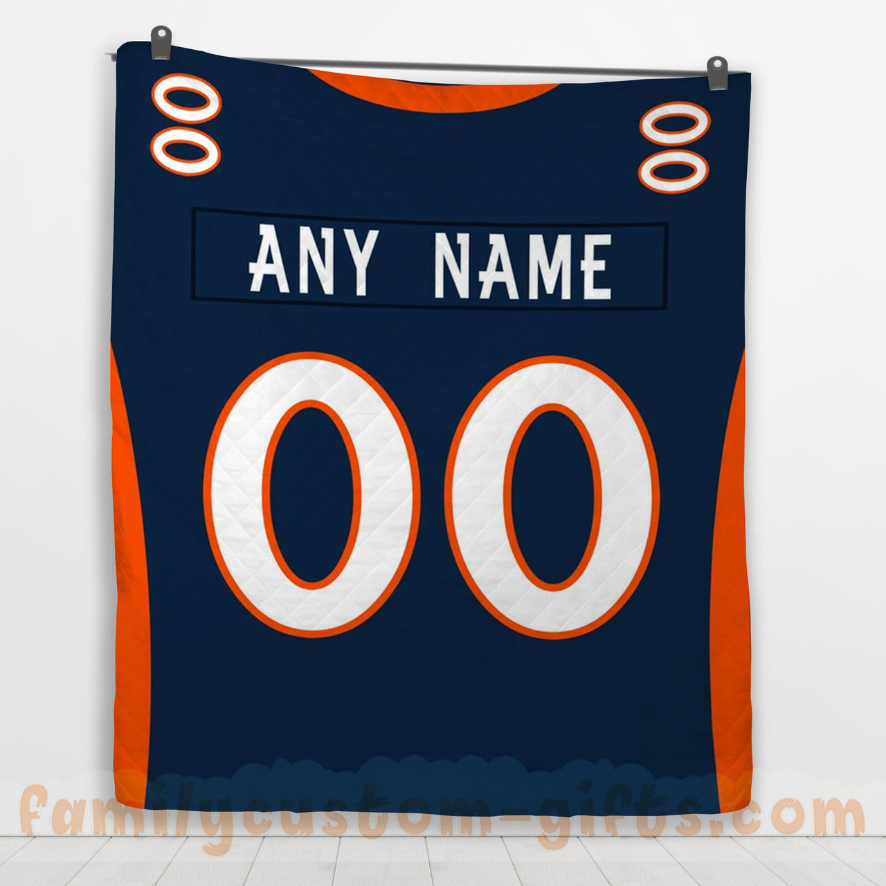 Custom Premium Quilt Blanket Denver Jersey American Football Personalized Quilt Gifts for Her & Him