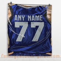 Thumbnail for Custom Premium Quilt Blanket Dallas Jersey Basketball Personalized Quilt Gifts for Her & Him