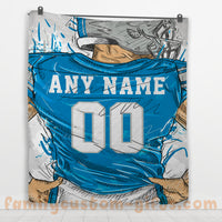 Thumbnail for Custom Premium Quilt Blanket Detroit Jersey American Football Personalized Quilt Gifts for Her & Him