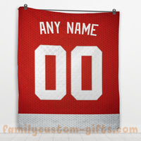Thumbnail for Custom Premium Quilt Blanket Detroit Jersey Ice Hockey Personalized Quilt Gifts for Her & Him