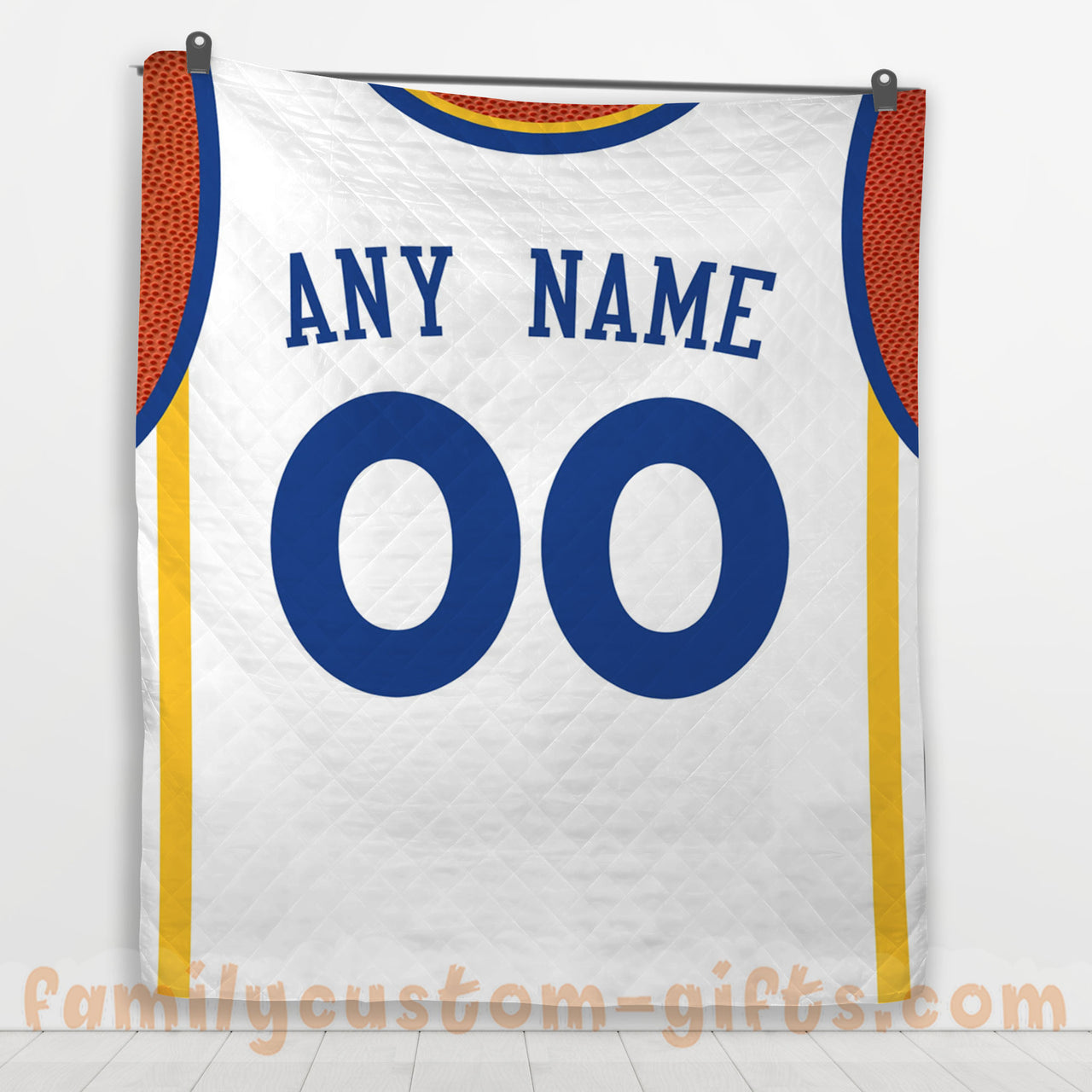 Custom Premium Quilt Blanket Golden State Jersey Basketball Personalized Quilt Gifts for Her & Him