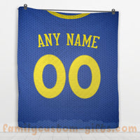 Thumbnail for Custom Premium Quilt Blanket Golden State Jersey Basketball Personalized Quilt Gifts for Her & Him