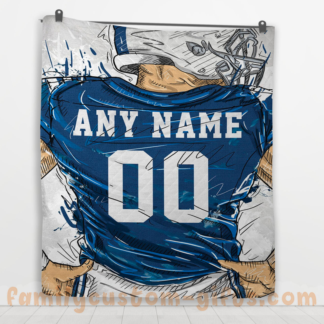 Custom Premium Quilt Blanket Indianapolis Jersey American Football Personalized Quilt Gifts for Her & Him