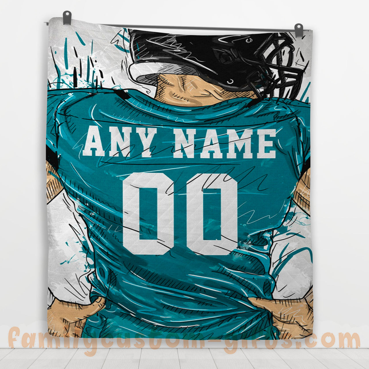 Custom Premium Quilt Blanket Jacksonville Jersey American Football Personalized Quilt Gifts for Her & Him