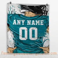 Thumbnail for Custom Premium Quilt Blanket Jacksonville Jersey American Football Personalized Quilt Gifts for Her & Him