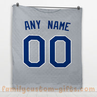 Thumbnail for Custom Premium Quilt Blanket Kansas City Jersey Baseball Personalized Quilt Gifts for Her & Him