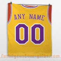 Thumbnail for Custom Premium Quilt Blanket Los Angeles Jersey Basketball Personalized Quilt Gifts for Her & Him