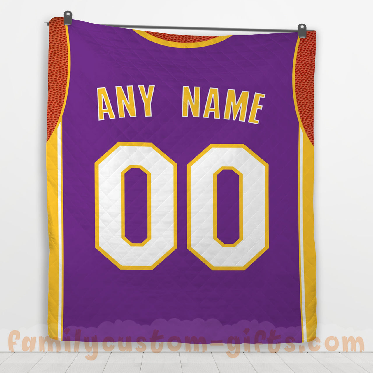 Custom Premium Quilt Blanket Los Angeles Jersey Basketball Personalized Quilt Gifts for Her & Him