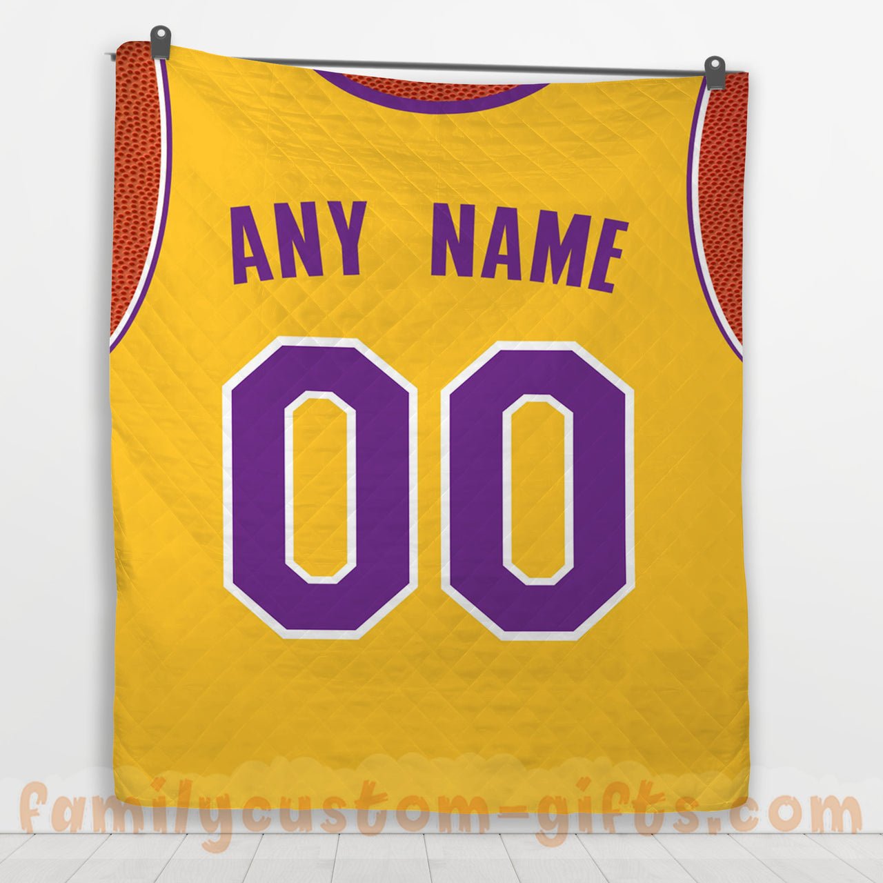 Custom Premium Quilt Blanket Los Angeles Jersey Basketball Personalized Quilt Gifts for Her & Him