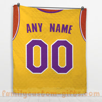 Thumbnail for Custom Premium Quilt Blanket Los Angeles Jersey Basketball Personalized Quilt Gifts for Her & Him