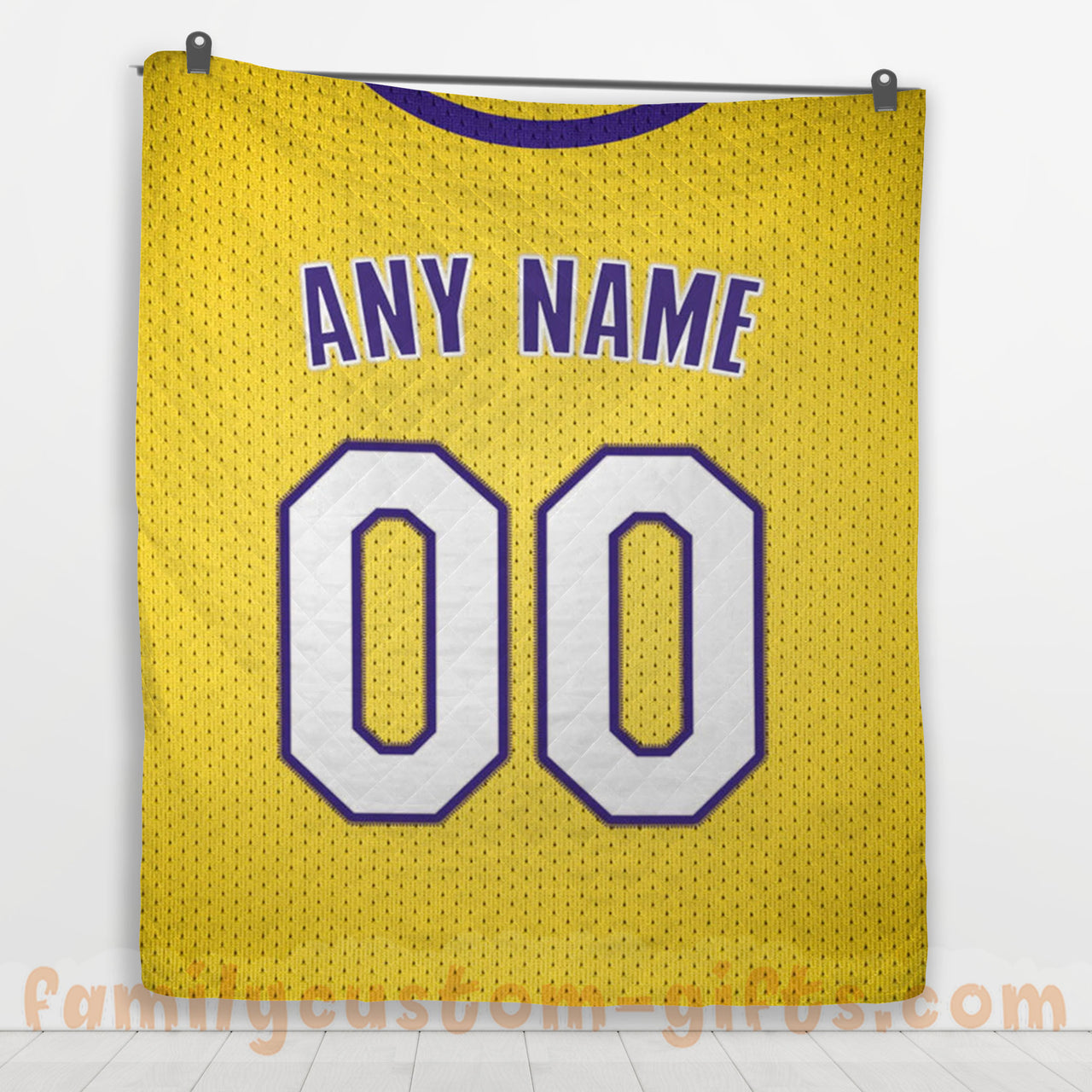 Custom Premium Quilt Blanket Los Angeles Jersey Basketball Personalized Quilt Gifts for Her & Him