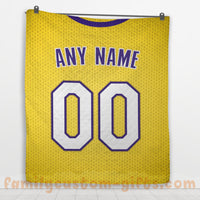 Thumbnail for Custom Premium Quilt Blanket Los Angeles Jersey Basketball Personalized Quilt Gifts for Her & Him