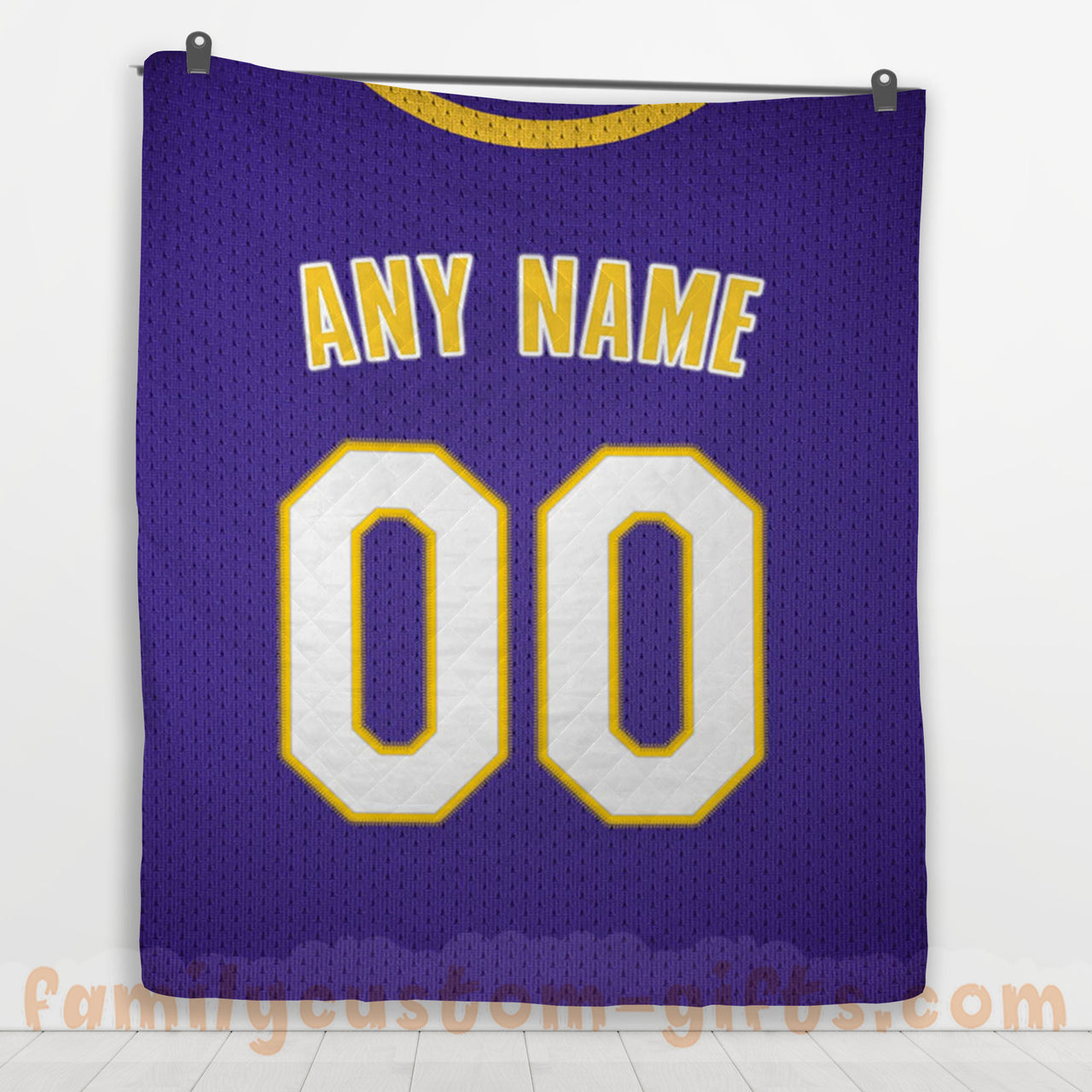 Custom Premium Quilt Blanket Los Angeles Jersey Basketball Personalized Quilt Gifts for Her & Him