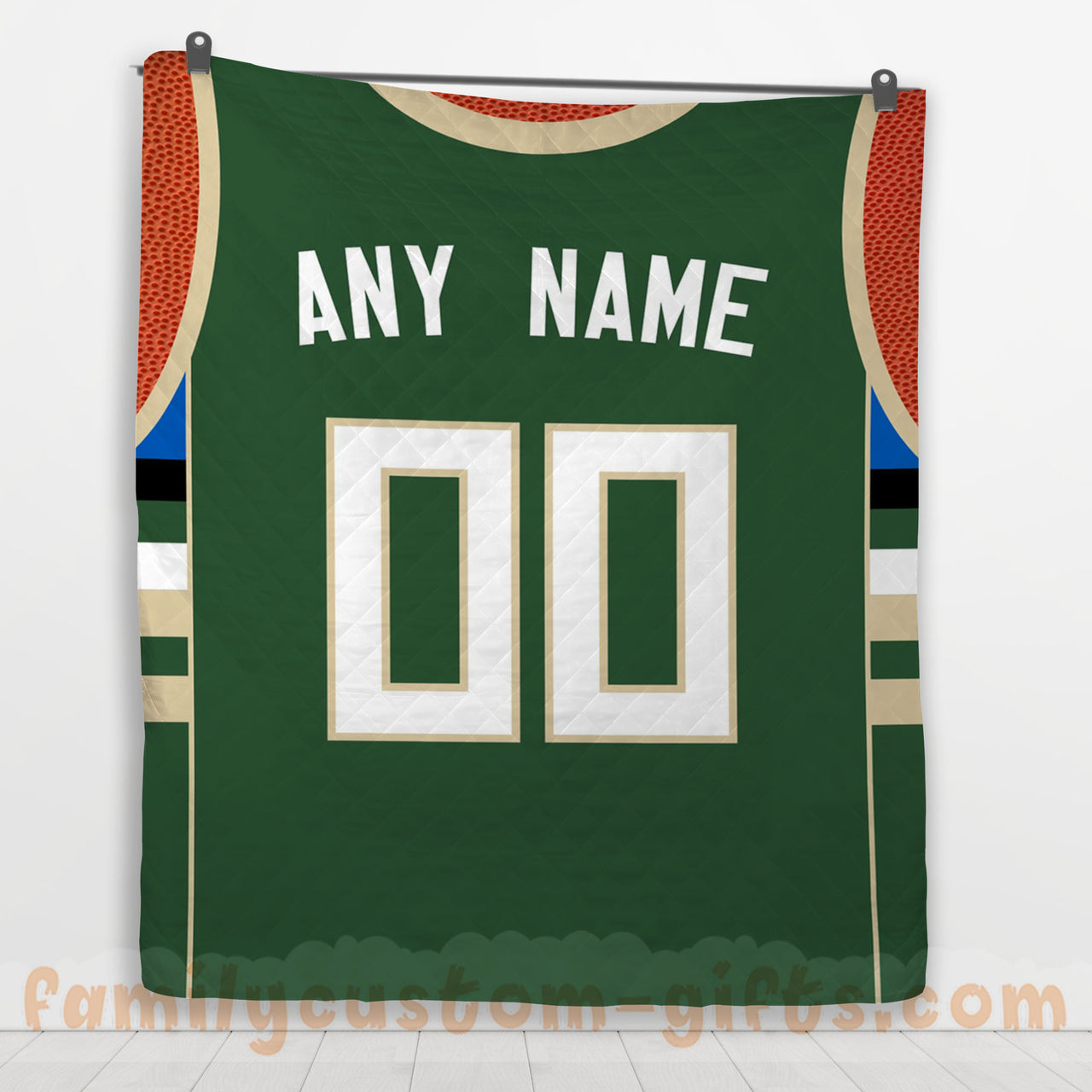 Custom Premium Quilt Blanket Milwaukee Jersey Basketball Personalized Quilt Gifts for Her & Him