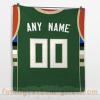 Thumbnail for Custom Premium Quilt Blanket Milwaukee Jersey Basketball Personalized Quilt Gifts for Her & Him