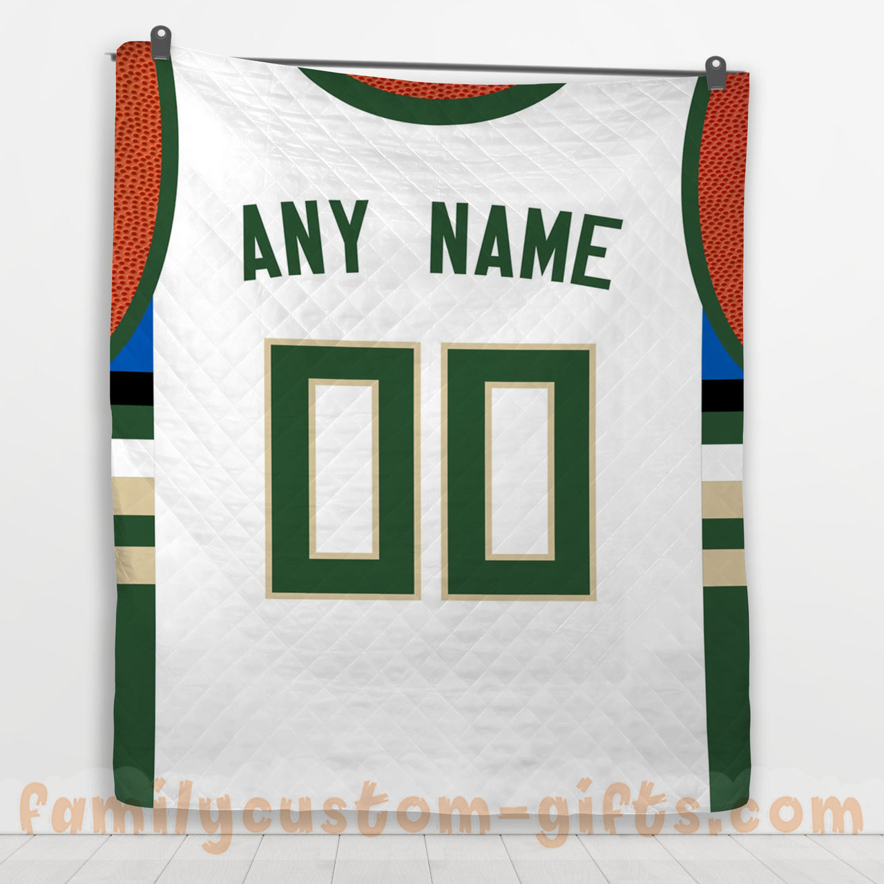 Custom Premium Quilt Blanket Milwaukee Jersey Basketball Personalized Quilt Gifts for Her & Him