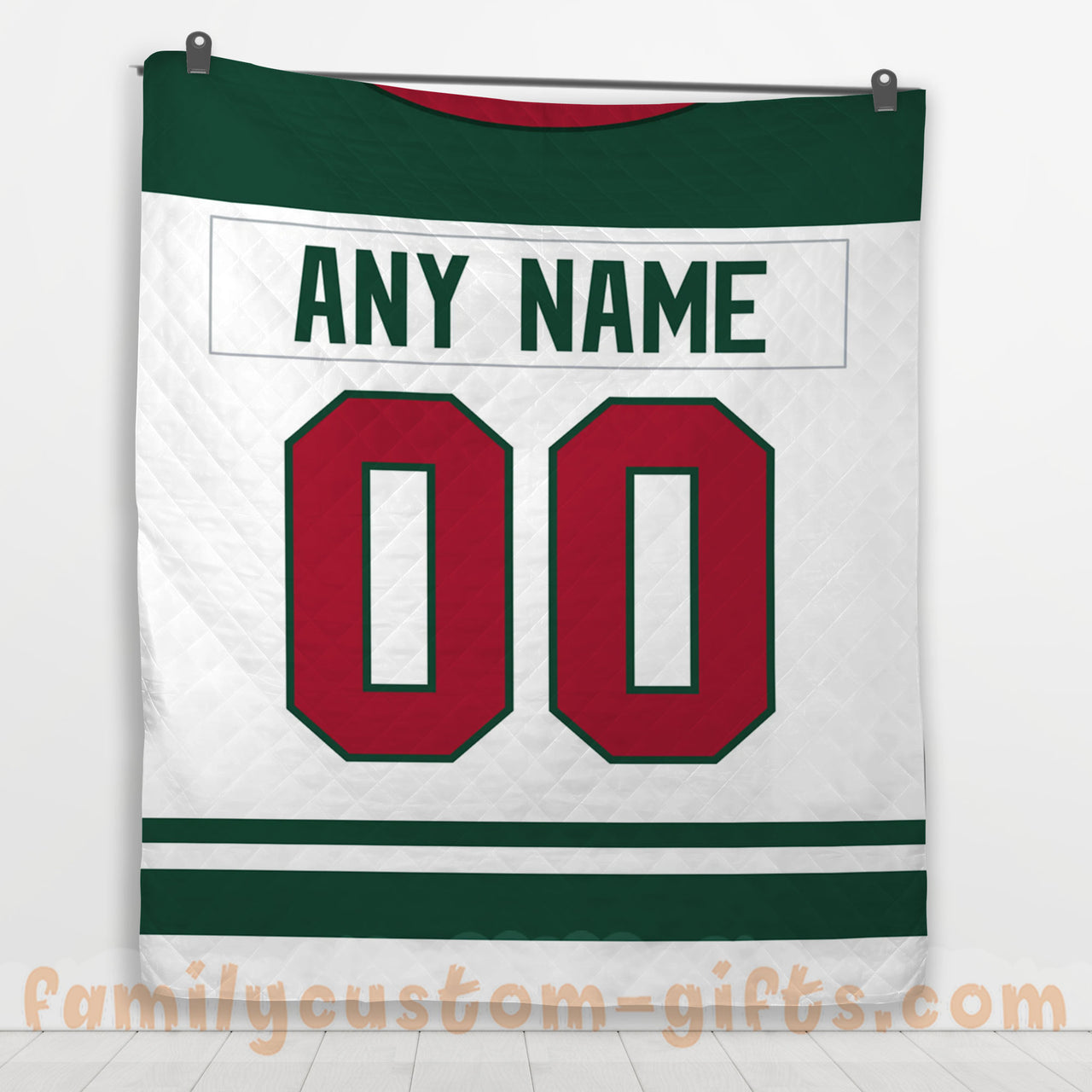 Custom Premium Quilt Blanket Minnesota Jersey Ice Hockey Personalized Quilt Gifts for Her & Him