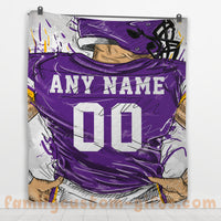 Thumbnail for Custom Premium Quilt Blanket Minnesota Jersey American Football Personalized Quilt Gifts for Her & Him