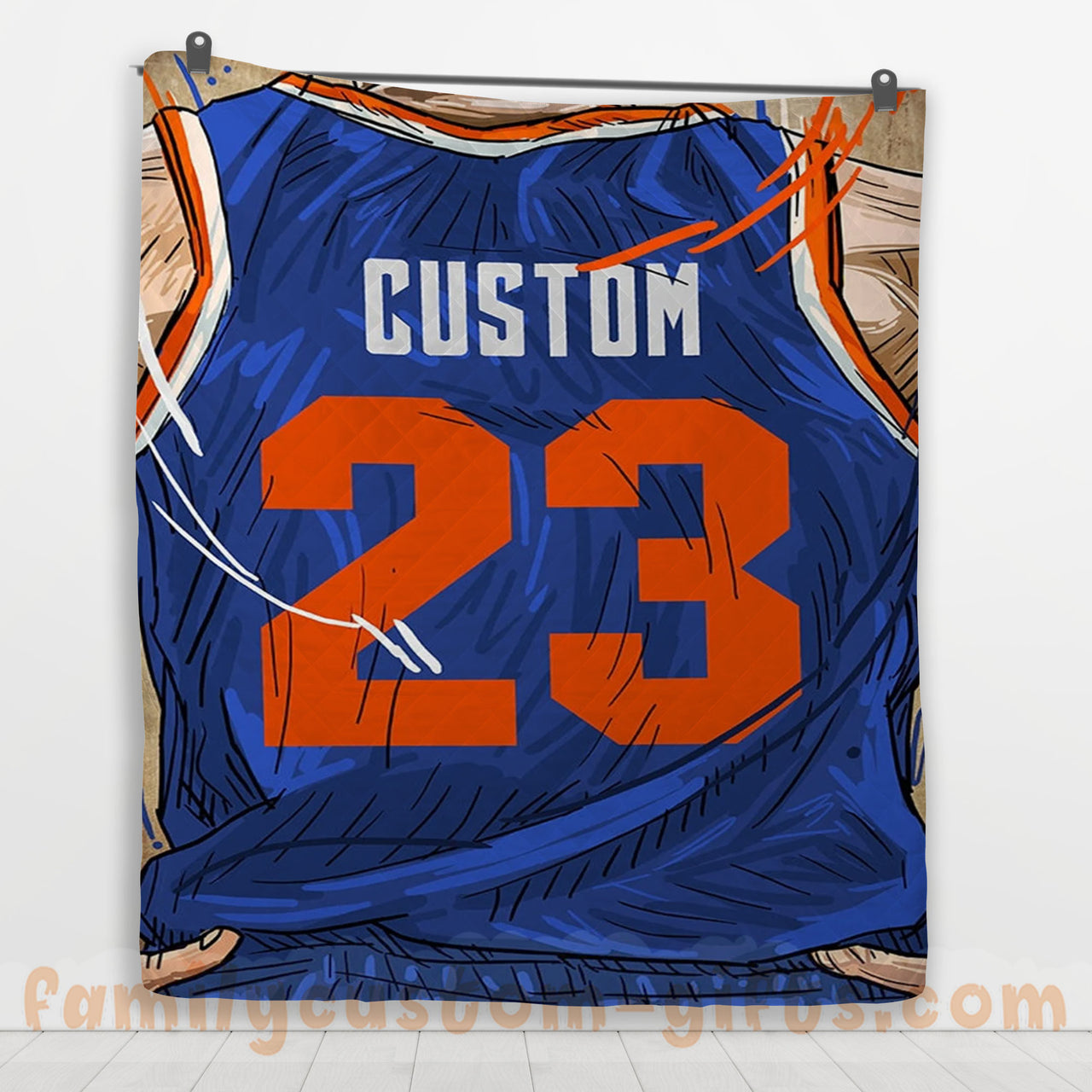 Custom Premium Quilt Blanket New York Jersey Basketball Personalized Quilt Gifts for Her & Him