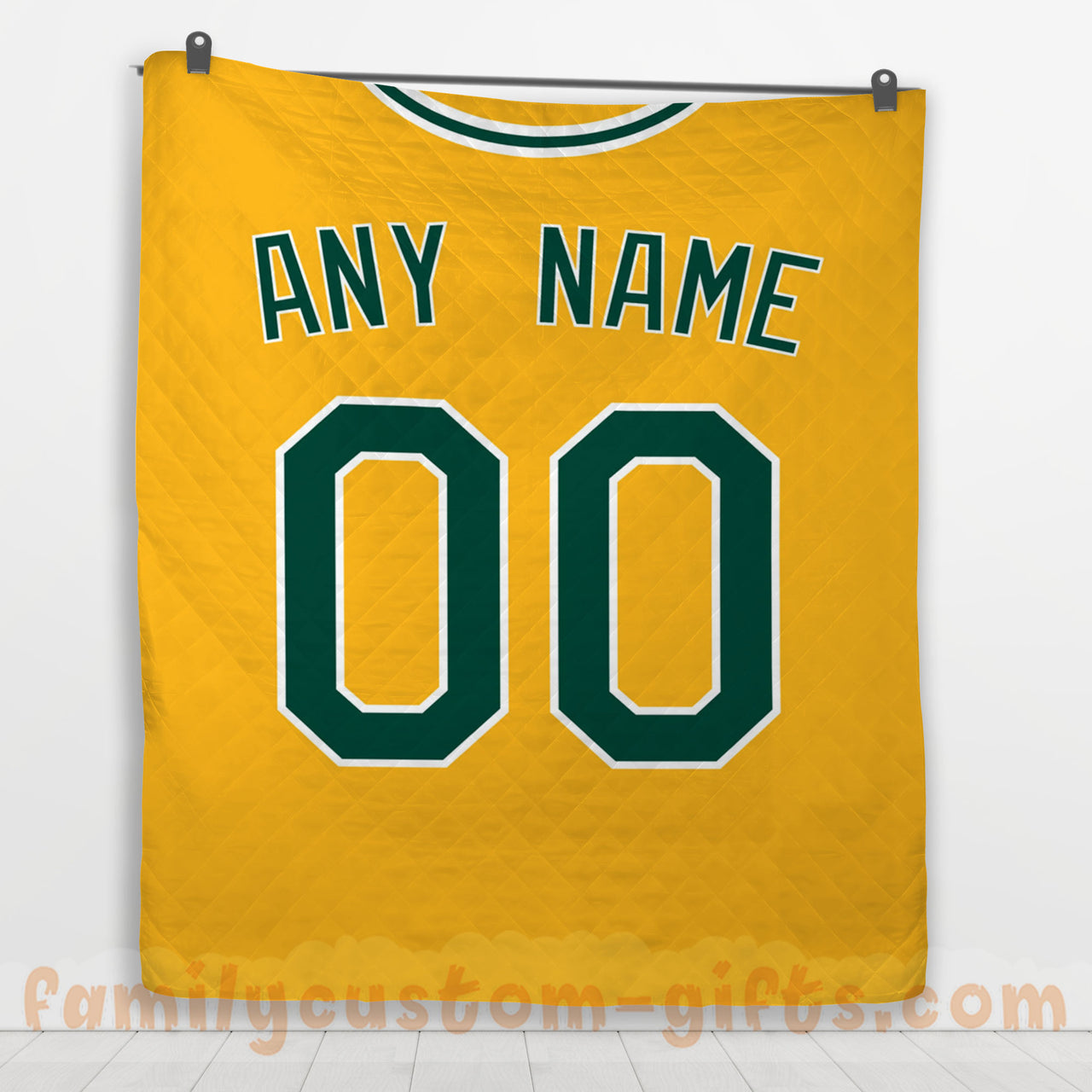 Custom Premium Quilt Blanket Oakland Jersey Baseball Personalized Quilt Gifts for Her & Him