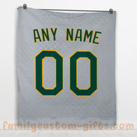Thumbnail for Custom Premium Quilt Blanket Oakland Jersey Baseball Personalized Quilt Gifts for Her & Him