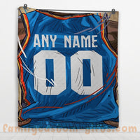 Thumbnail for Custom Premium Quilt Blanket Oklahoma City Jersey Basketball Personalized Quilt Gifts for Her & Him