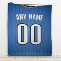 Thumbnail for Custom Premium Quilt Blanket Oklahoma City Jersey Basketball Personalized Quilt Gifts for Her & Him