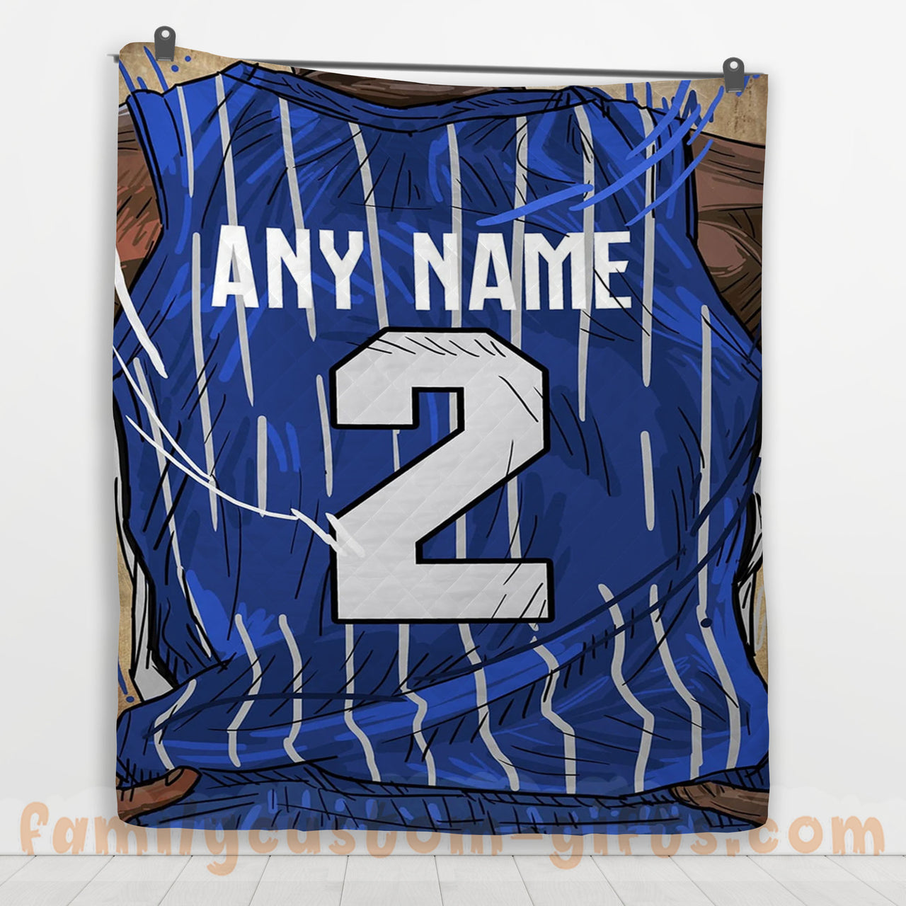 Custom Premium Quilt Blanket Orlando Jersey Basketball Personalized Quilt Gifts for Her & Him