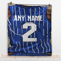 Thumbnail for Custom Premium Quilt Blanket Orlando Jersey Basketball Personalized Quilt Gifts for Her & Him