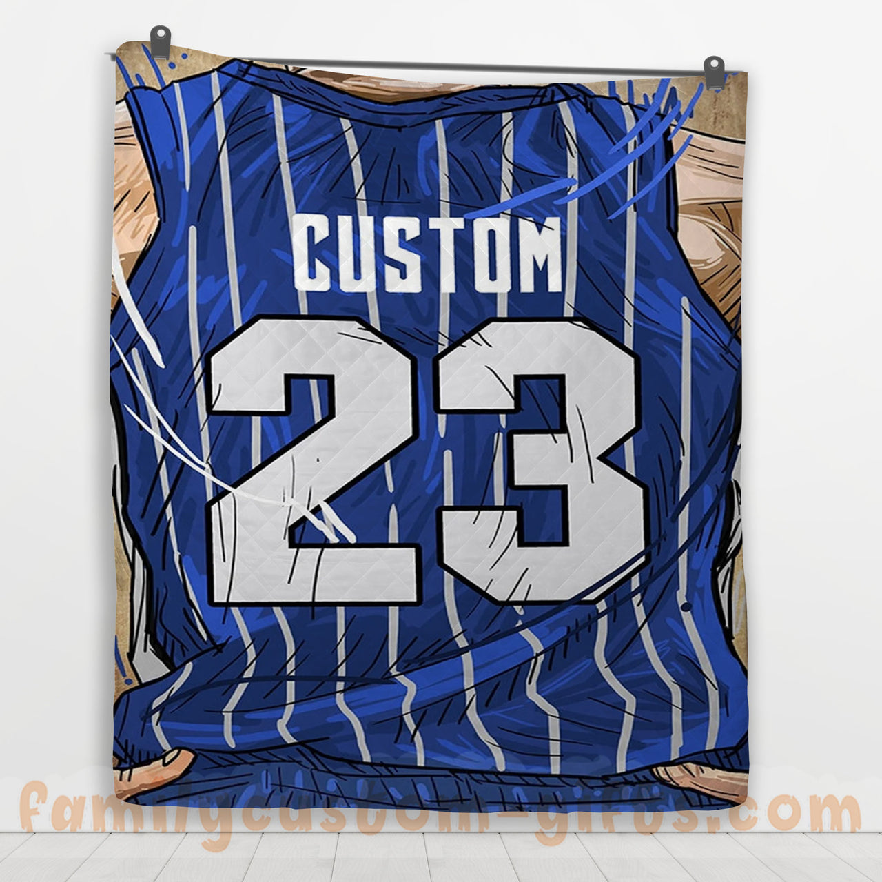 Custom Premium Quilt Blanket Orlando Jersey Basketball Personalized Quilt Gifts for Her & Him
