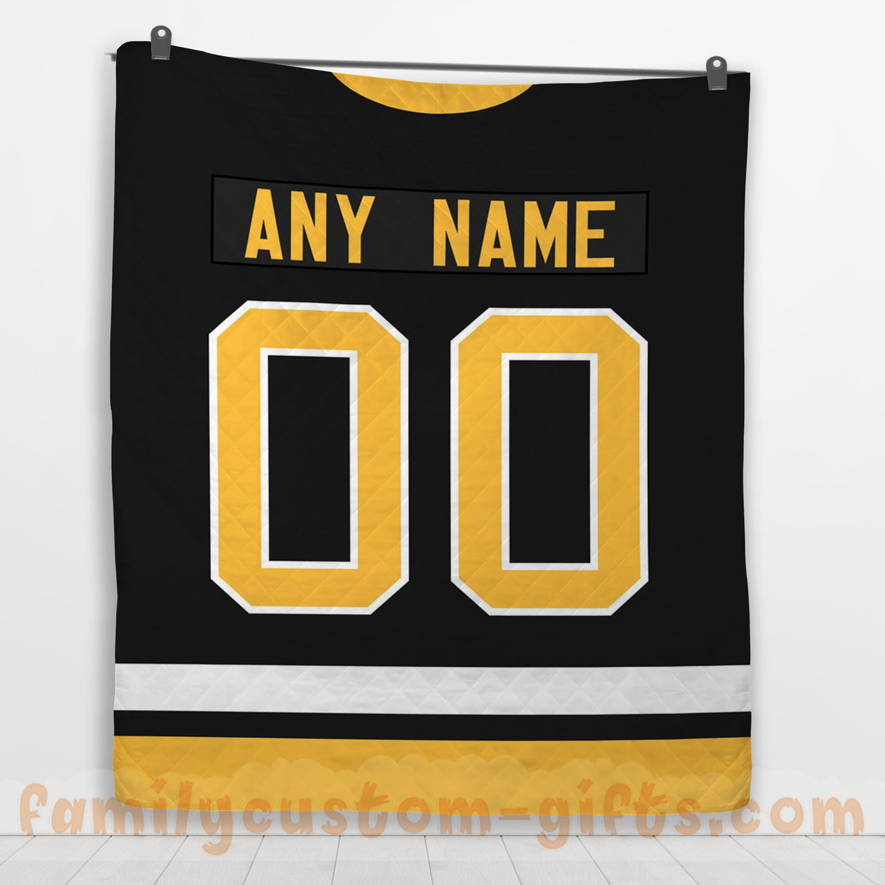 Custom Premium Quilt Blanket Pittsburgh Jersey Ice Hockey Personalized Quilt Gifts for Her & Him