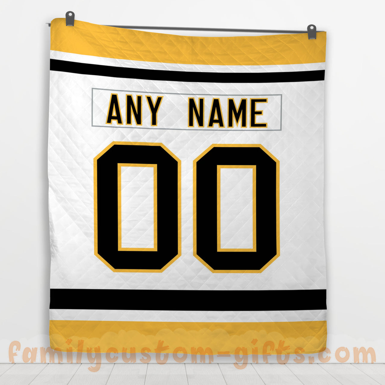 Custom Premium Quilt Blanket Pittsburgh Jersey Ice Hockey Personalized Quilt Gifts for Her & Him