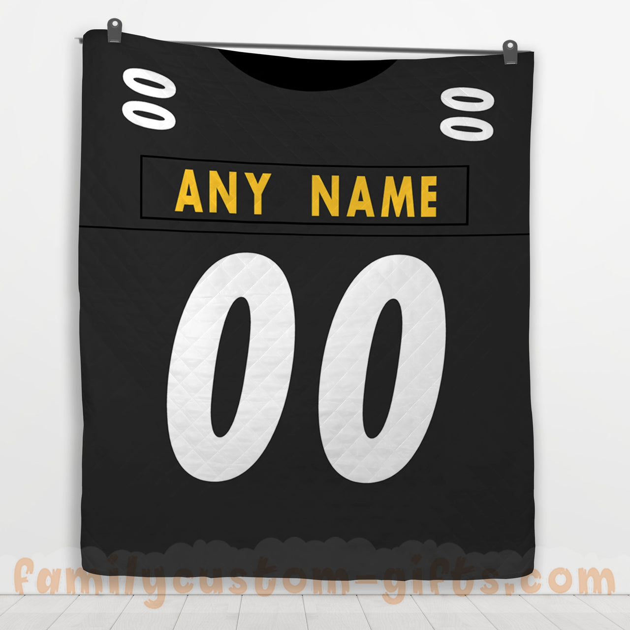 Custom Premium Quilt Blanket Pittsburgh Jersey American Football Personalized Quilt Gifts for Her & Him