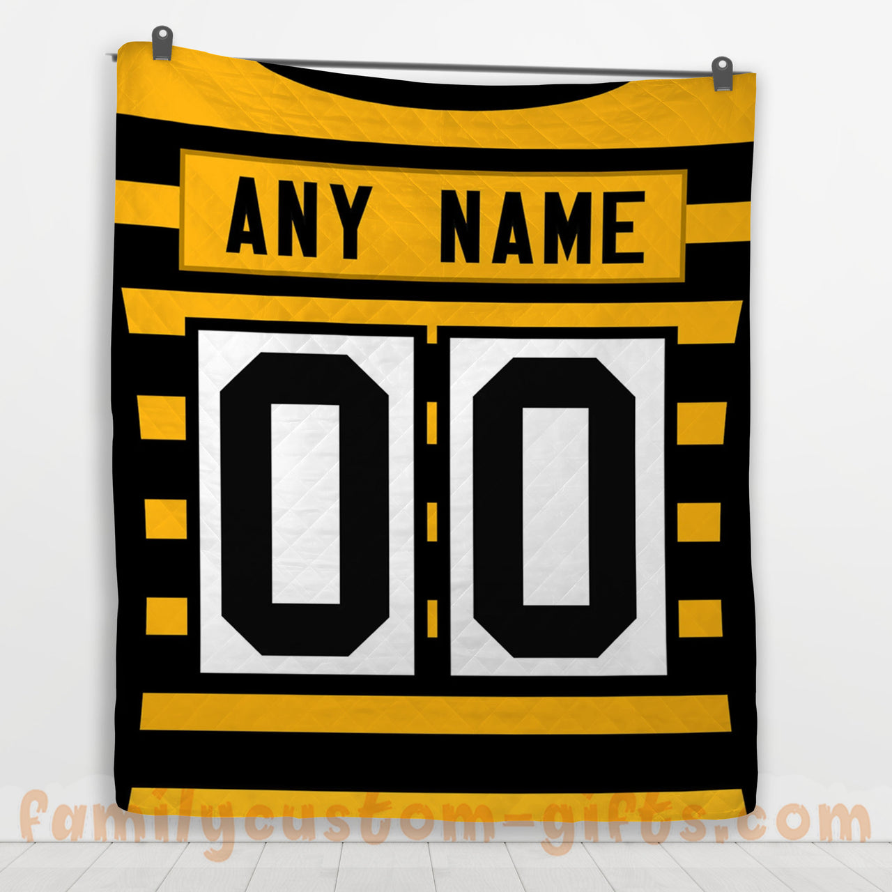 Custom Premium Quilt Blanket Pittsburgh Jersey American Football Personalized Quilt Gifts for Her & Him