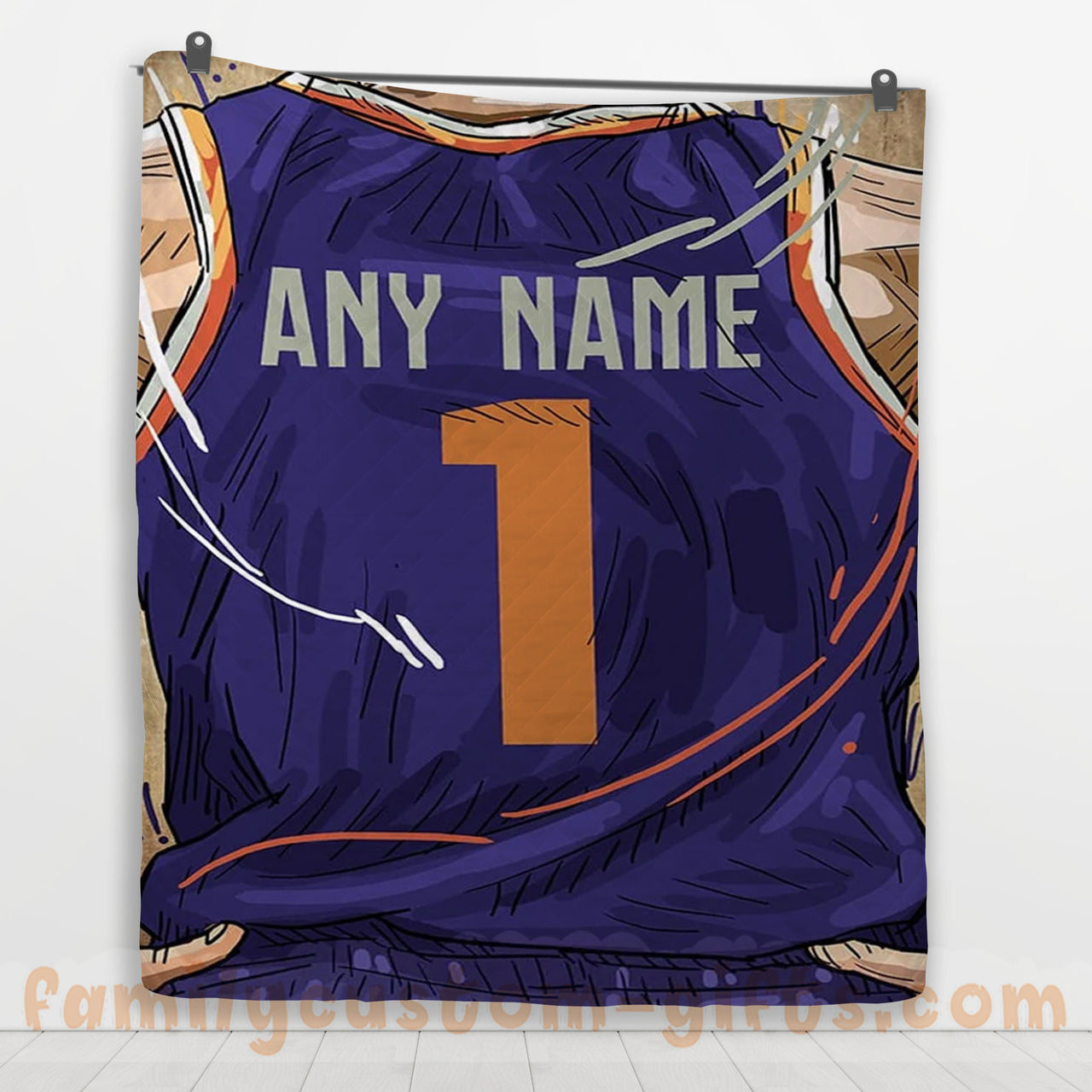 Custom Premium Quilt Blanket Phoenix Jersey Basketball Personalized Quilt Gifts for Her & Him