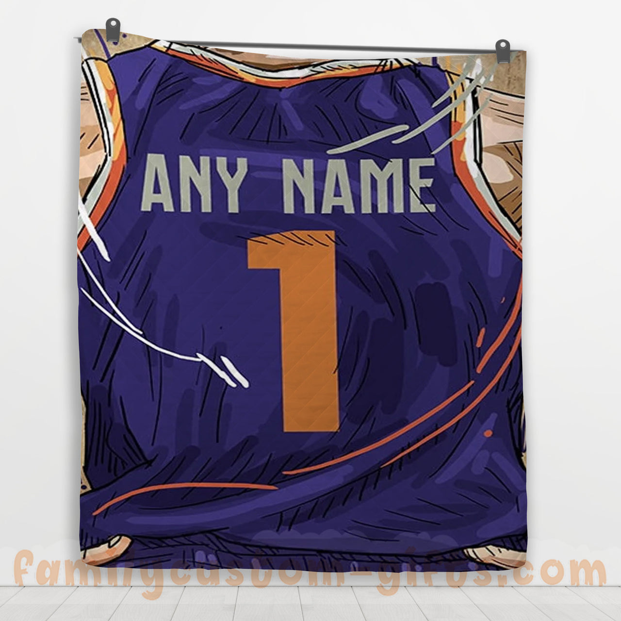 Custom Premium Quilt Blanket Phoenix Jersey Basketball Personalized Quilt Gifts for Her & Him