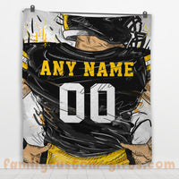 Thumbnail for Custom Premium Quilt Blanket Pittsburgh Jersey American Football Personalized Quilt Gifts for Her & Him