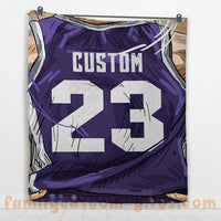 Thumbnail for Custom Premium Quilt Blanket Sacramento Jersey Basketball Personalized Quilt Gifts for Her & Him