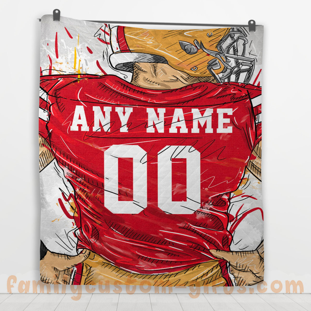 Custom Premium Quilt Blanket San Francisco Jersey American Football Personalized Quilt Gifts for Her & Him