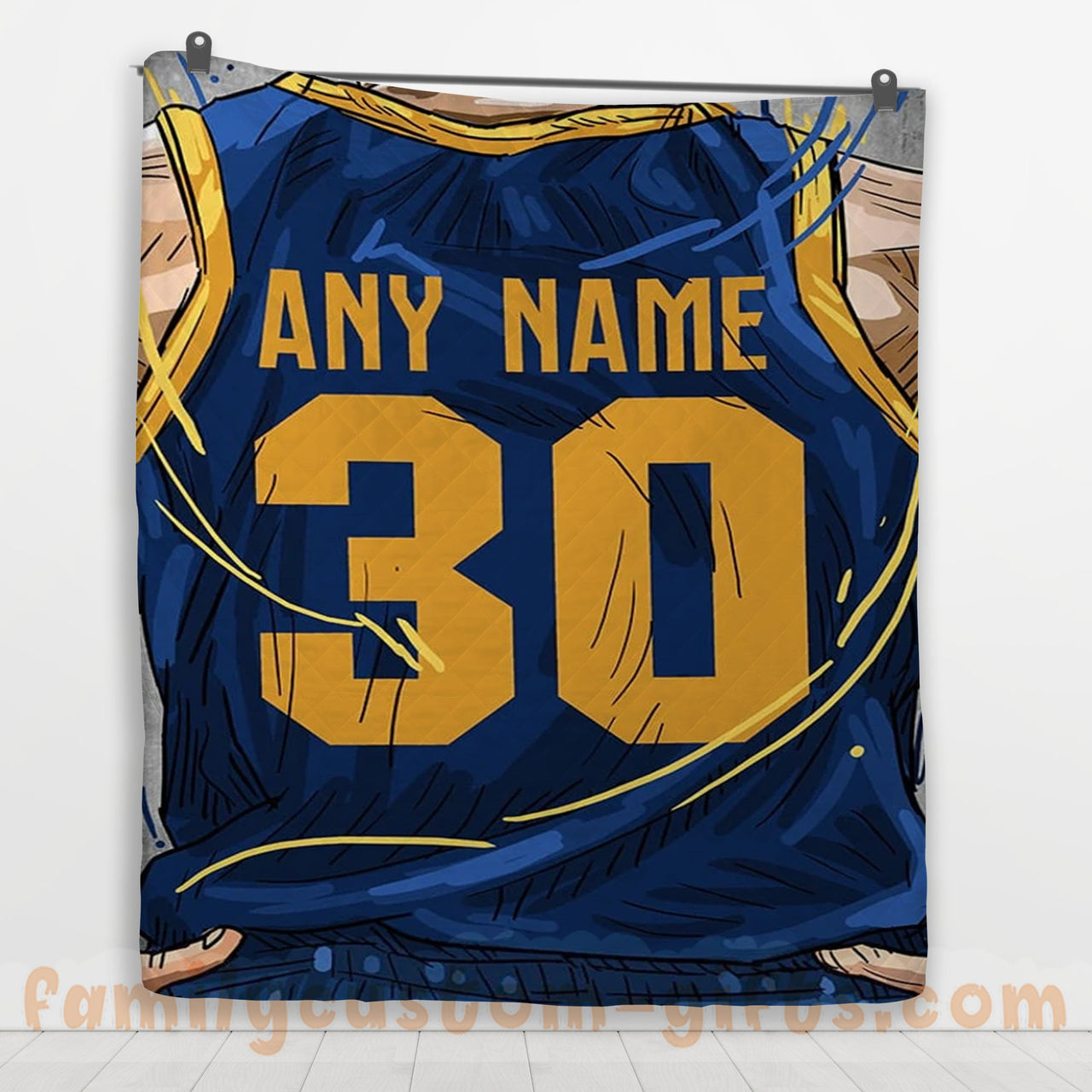 Custom Premium Quilt Blanket San Francisco Jersey Basketball Personalized Quilt Gifts for Her & Him