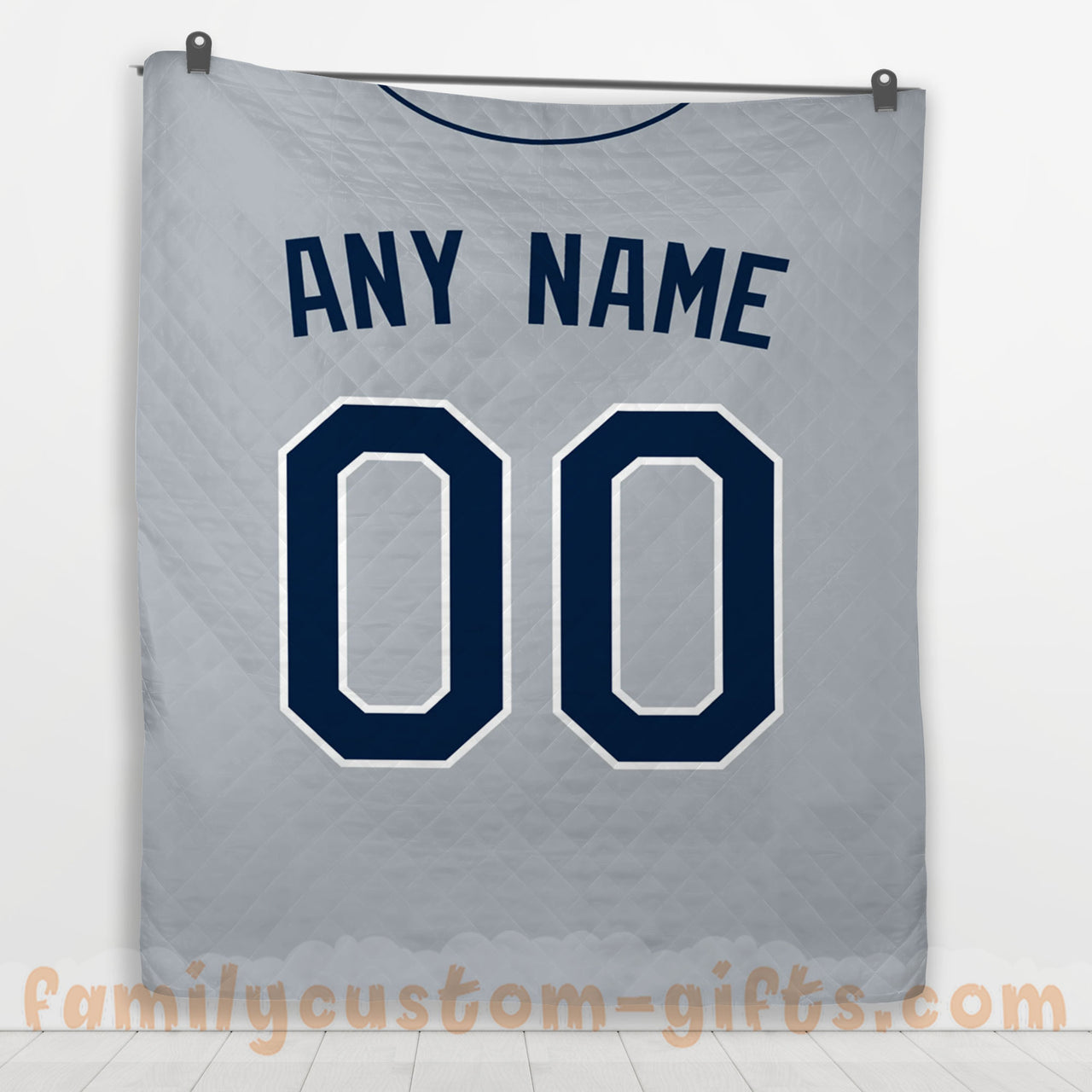 Custom Premium Quilt Blanket Tampa Bay Jersey Baseball Personalized Quilt Gifts for Her & Him