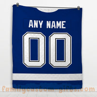 Thumbnail for Custom Premium Quilt Blanket Tampa Bay Jersey Ice Hockey Personalized Quilt Gifts for Her & Him
