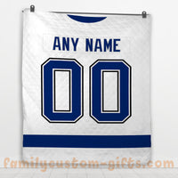 Thumbnail for Custom Premium Quilt Blanket Tampa Bay Jersey Ice Hockey Personalized Quilt Gifts for Her & Him