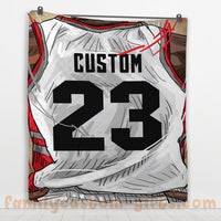 Thumbnail for Custom Premium Quilt Blanket Toronto Jersey Basketball Personalized Quilt Gifts for Her & Him
