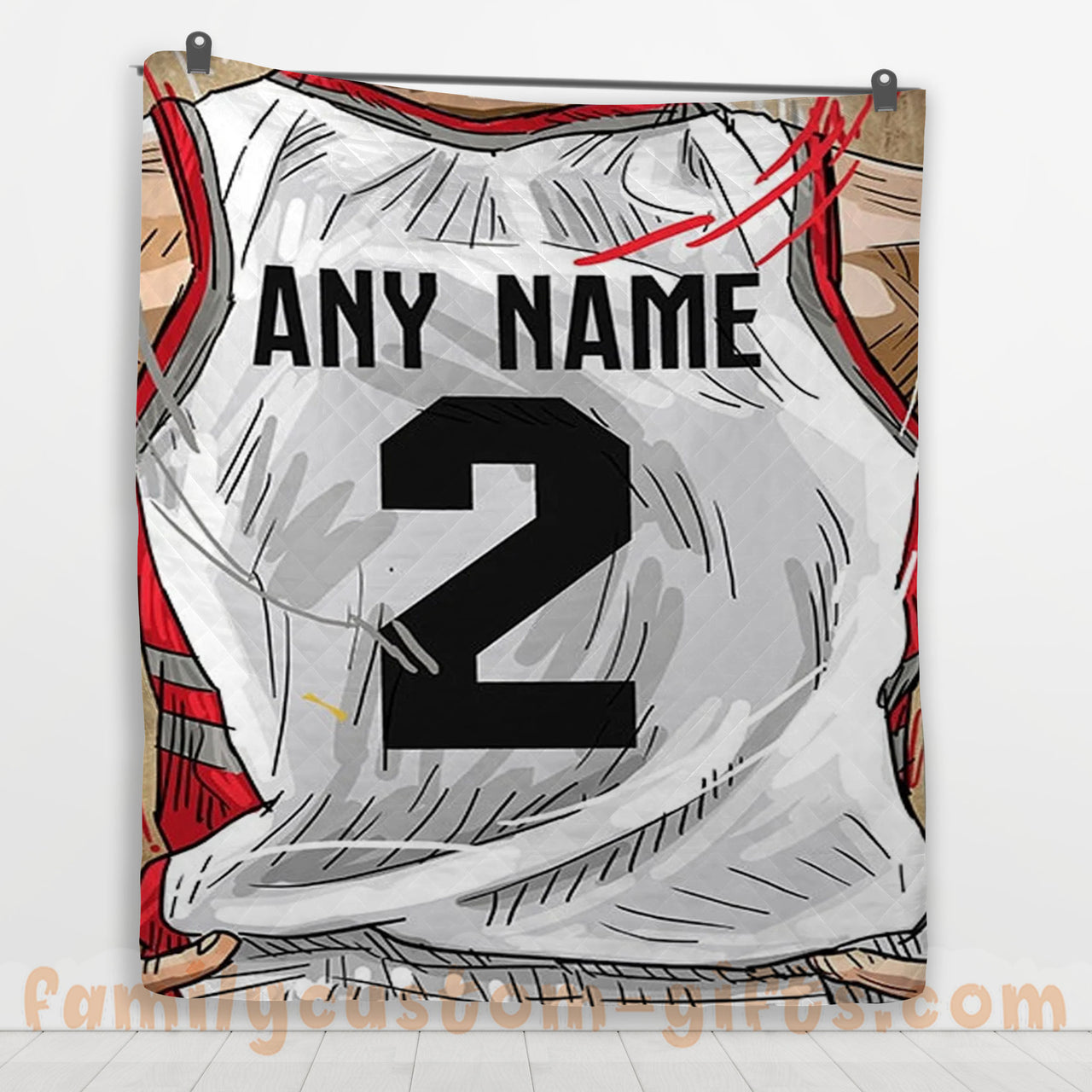 Custom Premium Quilt Blanket Toronto Jersey Basketball Personalized Quilt Gifts for Her & Him