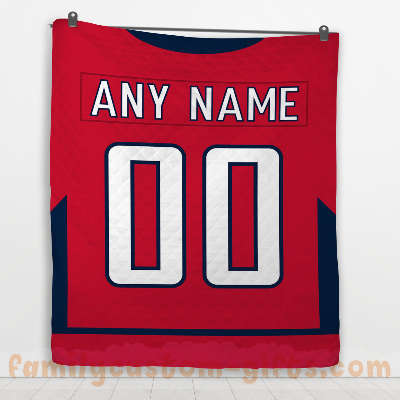 Custom Premium Quilt Blanket Washington Jersey Ice Hockey Personalized Quilt Gifts for Her & Him