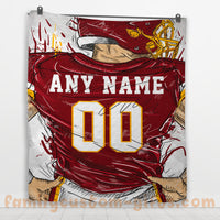 Thumbnail for Custom Premium Quilt Blanket Washington Jersey American Football Personalized Quilt Gifts for Her & Him