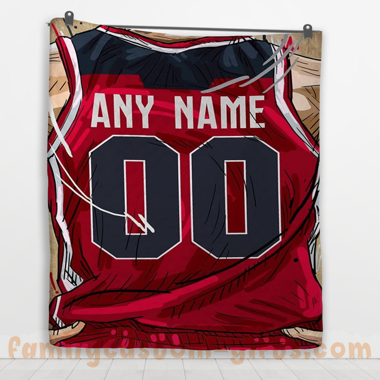 Custom Premium Quilt Blanket Washington Jersey Basketball Personalized Quilt Gifts for Her & Him