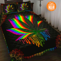 Thumbnail for Marijuana Rainbow Gay Flag Bud Weed Leaf Custom Bedding Set for Adult Personalized Premium Bed Set
