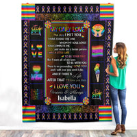 Thumbnail for Personalized Custom Name Rainbow Flag My Only Love Sherpa Fleece Throw Blanket Tapestry Christmas Birthday Gay Lesbian LGBT Pride Presents for Couple Boyfriend Girlfriend Wife Men Women